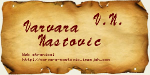 Varvara Nastović vizit kartica